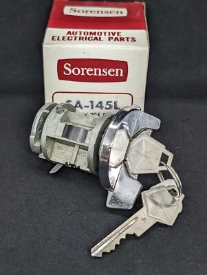 NORS 1972-84 CHRYSLER DODGE PLYMOUTH IGNITION LOCK CYLINDER & KEYS W/O TILT - Image 1 of 4