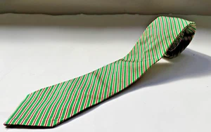 polo ralph lauren necktie green & red stripe ripe 3.75x 57 handmade - Picture 1 of 6
