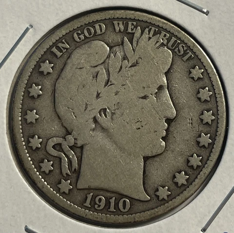 1910-S  Barber Half Dollar - FREE SHIPPING - P1-11 Cover