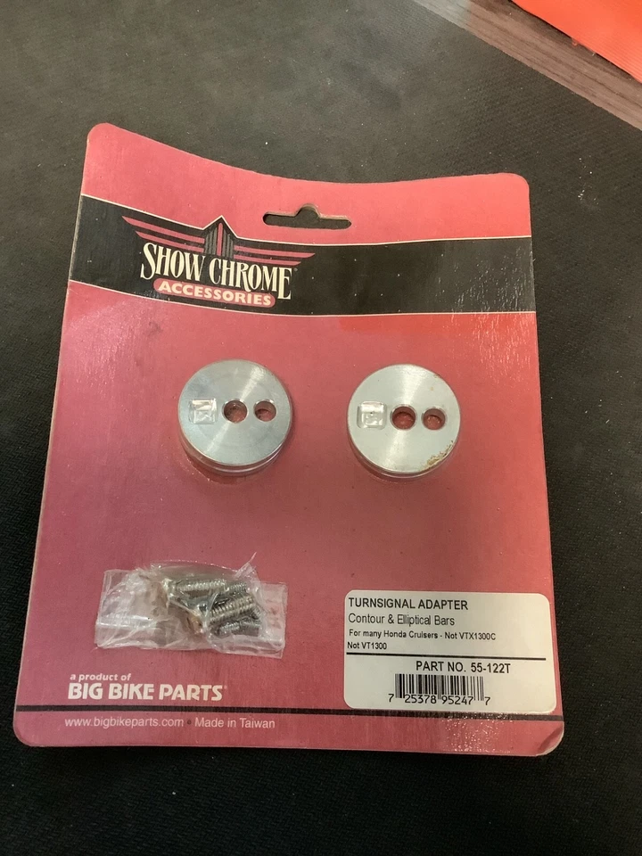 2001-0242 55-122T SHOW CHROME Turn Signal Relocation Adapter Kit - Image 1 of 1