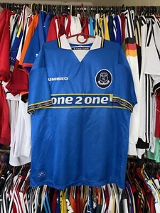 EVERTON 1997 1998 1999 HOME FOOTBAL SHIRT SOCCER JERSEY UMBRO sz XL MEN BLUE - Picture 1 of 17