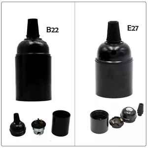 Bakelit Lampe Glühbirnenhalter Vintage Industrial BC B22/ES E27 Lichtarmatur - Bild 1 von 9