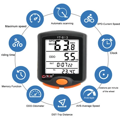 Wireless Bike Bicycle Computer Speedometer Cycle Digital Odometer Waterproof New - Image 1 of 4