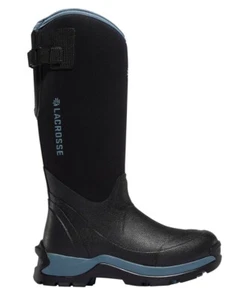 WOMENS LACROSSE ALPHA THERMAL BLACK/CERULEAN INSULATED UTILITY BOOTS Sz 11 US - Picture 1 of 3