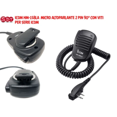 ICOM HM-158LA MICRO ALTOPARLANTE 2 PIN 90° CON VITI PER SERIE ICOM - Imagen 1 de 4