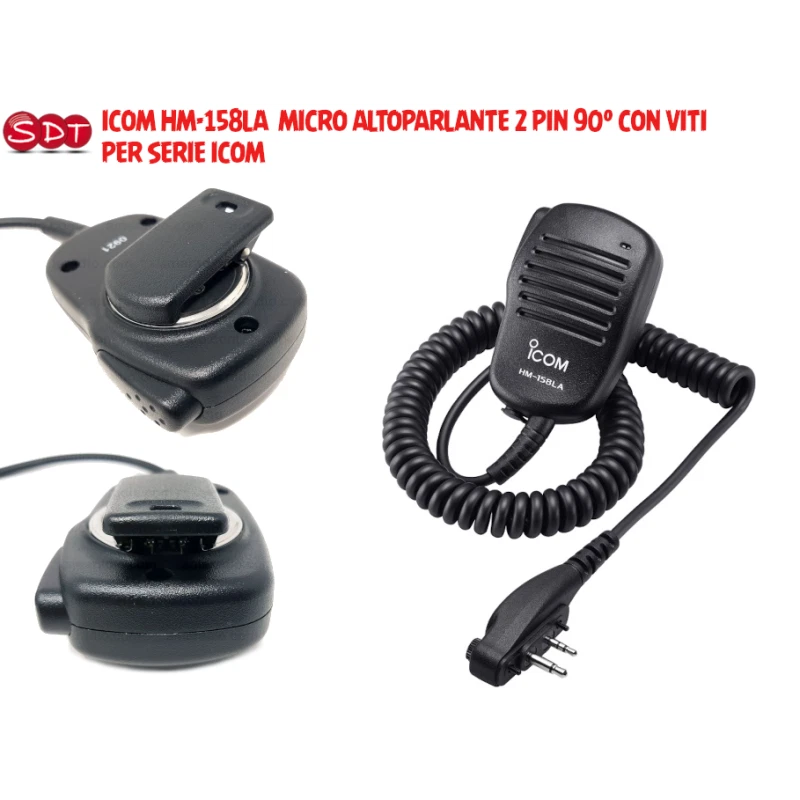 ICOM HM-158LA MICRO ALTOPARLANTE 2 PIN 90° CON VITI PER SERIE ICOM