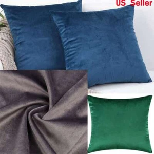 Plush Velvet Cushion Covers Sofa Pillow Cases Soft Cushion Cover 18"x18" 20"x20" - Picture 1 of 21