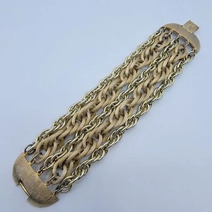 Pulsera Vintage Cadena Distintiva Multi Hilos Tono Dorado 8" - Imagen 1 de 10