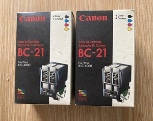 Lot of 2 Canon BC-21 4 Colors Black & Tri-Color Ink Cartridge - Picture 1 of 5