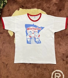Vintage anni 80 Champion MLB Minnesota Twins Win Twins Ringer Baseball T L World - Foto 1 di 9
