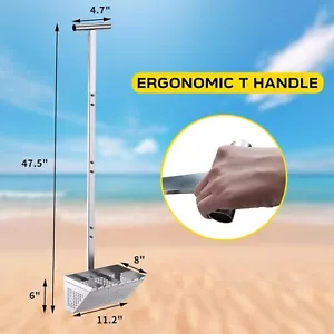 Sand Fleas Rake Set,Detachable 47.5 Inches Long Handle,Includes 1pcs Sand Flea - Picture 1 of 6