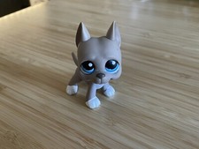 Littlest Pet Shop Authentic #184 Grey White Great Dane Dog LPS 2006 Hasbro Toy