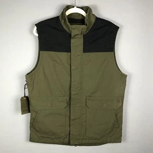 Brothers and Sons Men's Waxed Canvas Field Vest SZ M Olive Green Black Western - Picture 1 of 8