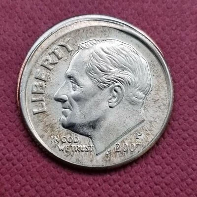 2007 P Roosevelt Dime 10c MINT ERROR - OFF CENTER #43717 - Image 1 of 2