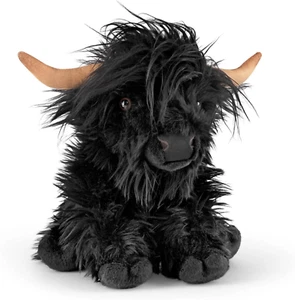 Highland Cow Black Stuffed Animal | Farm Toy with Sound | Soft Toy Gift for Kids - Picture 1 of 6
