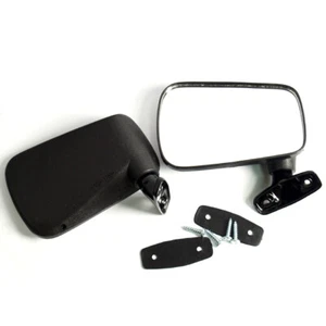 PAIR BLACK DOOR MIRRORS 1974-1984 Volkswagen VW Golf Mk1 GTI Rabbit Jetta STYLE - Foto 1 di 6