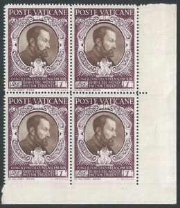 VATICAN 1946 -COUNCIL OF TRENTO- LIRE 1 SASS. 114e BLOCK OF 4 - Picture 1 of 2