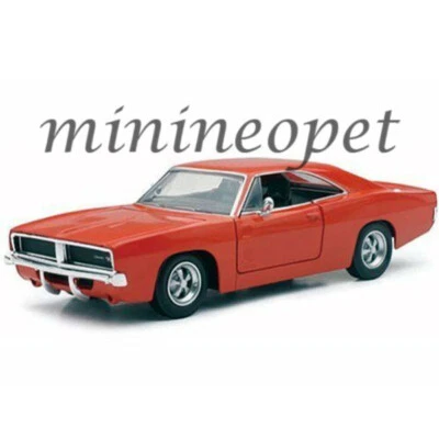 NEW RAY 71893 A 1969 69 DODGE CHARGER R/T 1/25 DIECAST MODEL CAR RED ORANGE - Image 1 of 2