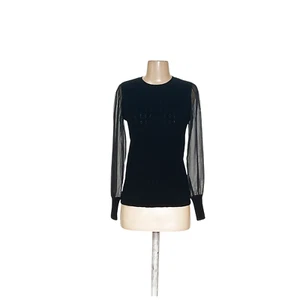 Talbots Black Viscose Knit Blouse XS - Picture 1 of 4