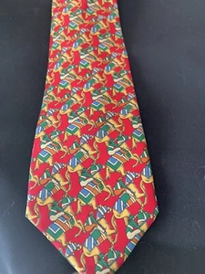 BURBERRYS London Mens Silk Tie 🔥Horse JOCKEY Vintage - Picture 1 of 4