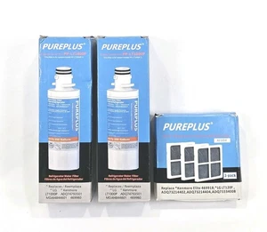 2 New PURE PLUS Refrigerator Water Filters RWF4700AB And Air Filter Open Box - Picture 1 of 5