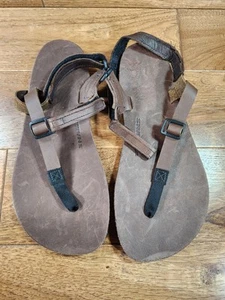 Shamma SUPER BROWN Leather Minimalist Sandals Barefoot Men's Size 14 **NEW** - Picture 1 of 6