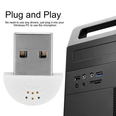 White Portable USB Mini Studio Speech Microphone Recording Audio MIC Adapt - Image 1 of 4