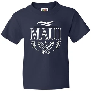 Inktastic Maui Hawaii Surfing Youth T-Shirt Surfboard Travel Souvenir Summer U S - Picture 1 of 9