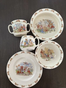 ROYAL DOULTON BUNNYKINS CHILD BOWL CUP Plate 1936 VINTAGE - Picture 1 of 14