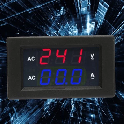 (rot Blau)AC-Voltmeter LED-Panel Digitales Amperemeter AC-Strommesser - Bild 1 von 4