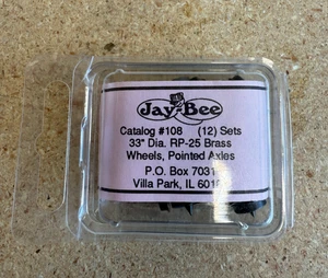 Jay-Bee HO #108 Brass Wheels, Pointed Axles (12) Sets 33 Dia. RP-25 - Picture 1 of 2