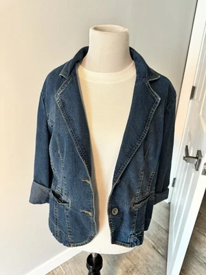 Chaqueta blazer de mezclilla para mujer Baccini - talla grande - ajuste elástico Foto 1 de 4