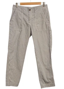 GAP Girlfriend Utility Khaki Pants Railroad Striped Blue Seersucker  Size 6 - Picture 1 of 7