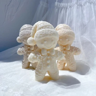 Molde de silicona para velas de hombre de pan de jengibre decorativo de Navidad molde para velas caseras Foto 1 de 4