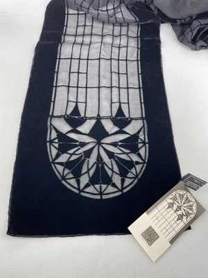 Bufanda Negra Terciopelo Mezcla Seda Arte Moderno Museo Frank Lloyd Wright De Colección ¡NUEVA! Foto 1 de 4