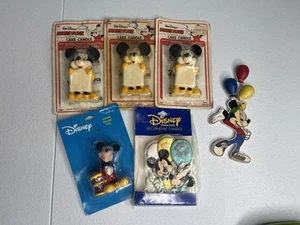 Vtg Mickey Mouse Birthday Cake Candle Lot Of 6 Items - Picture 1 of 12