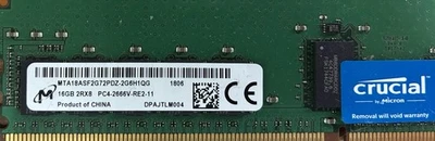 Micron 16GB 2Rx8 PC4-2666V-R DDR4 Server-RAM REG ECC - MTA18ASF2G72PDZ-2G6D1 - Bild 1 von 2