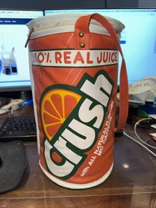 RARO Enfriador de latas vintage Orange Crush de 13" con correa de transporte refresco coleccionable - Imagen 1 de 7