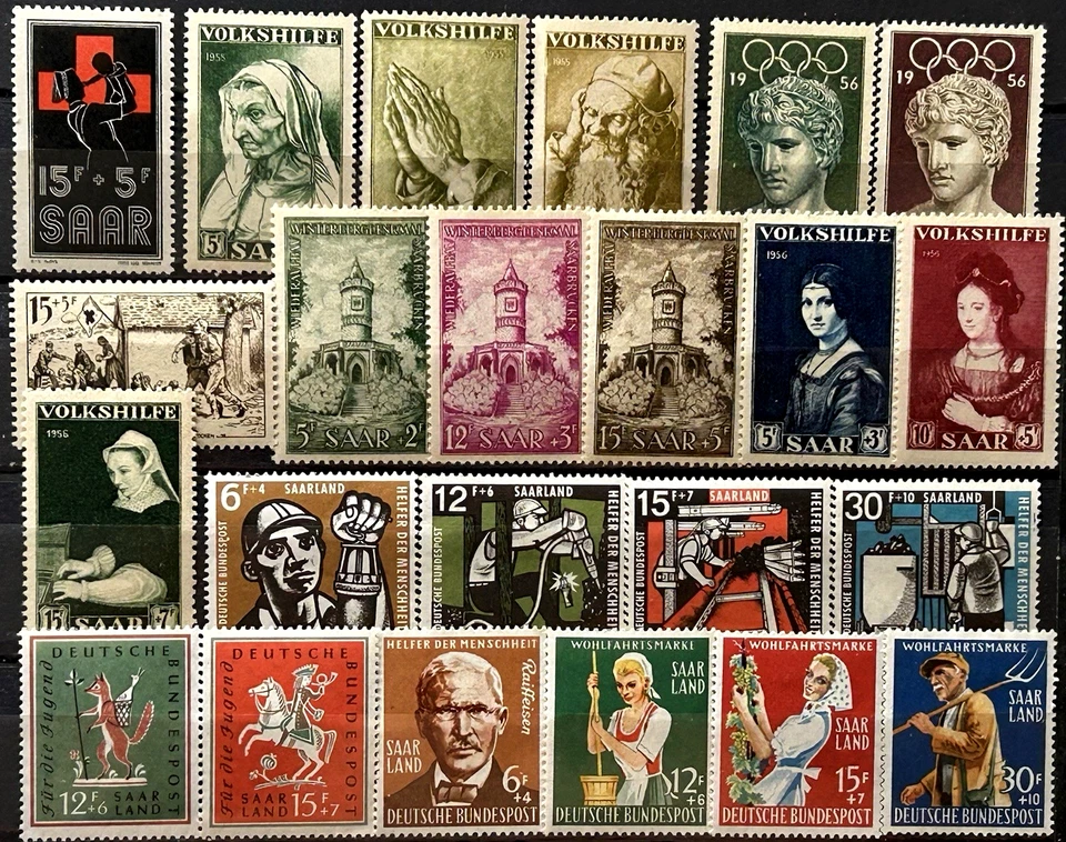 Saar Germany,  SemiPostal Collection,  MNH, MH OG - Image 1 of 1