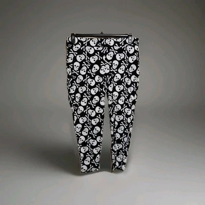Leggings Torrid Betsy Johnson pretas com caveira e ossos X tamanho. 3 - Imagem 1 de 4