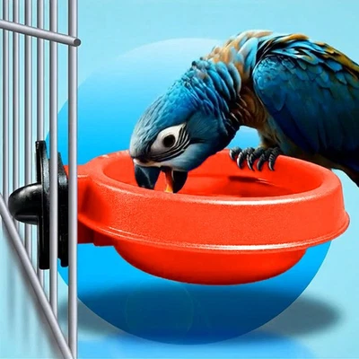 Wassernapf Katzen, Vögel Napf Trinknapf Fressnapf Hundenapf mit Befestigung Rot - Bild 1 von 4