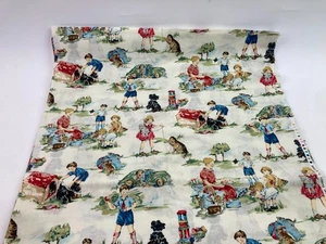 2+yds Vintage Kids Alexander Henry Fabric Nicole De Leon Dick & Jane 1996 - Picture 1 of 7