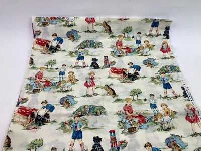 2+yds Vintage Kids Alexander Henry Fabric Nicole De Leon Dick & Jane 1996 - Image 1 of 4