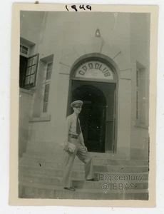 Fotografía de colección 1948 China Tsingtao Marina de los Estados Unidos CPO Club Marinero Pose Foto nítida - Imagen 1 de 2