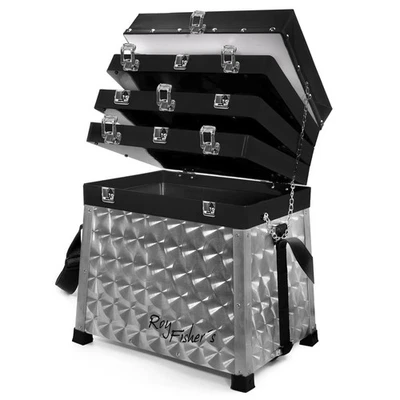 Sitzkiepe mit 4 Laden Angelkiste Angelkoffer Sitzbox Angelbox Angelsitz Angeln - Bild 1 von 4