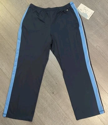 Pantalones deportivos Oleg Cassini para mujer azul marino/azul a rayas bolsillos con cremallera talla 1X  Foto 1 de 4
