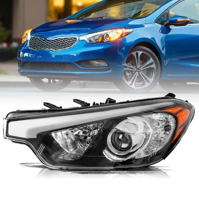 Левая галогенная фара со светодиодной подсветкой для 2014 2015 2016 Kia Forte LX EX - Изображение 1 из 4