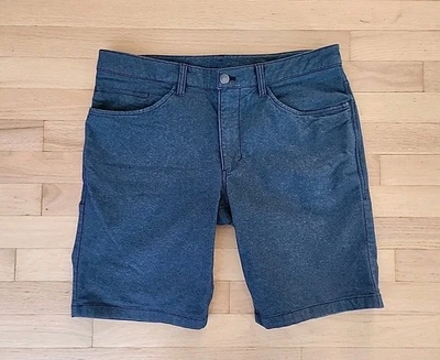 Pantalones Cortos Lululemon ABC Azul Chino Calce Ajustado Tecnología Lona Elastizados Jaspeados Para Hombre 33 Foto 1 de 4