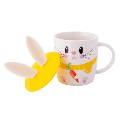 Becher mit Silikondeckel Hasenohren 400ml Spring Hare 2 - Bild 1 von 4