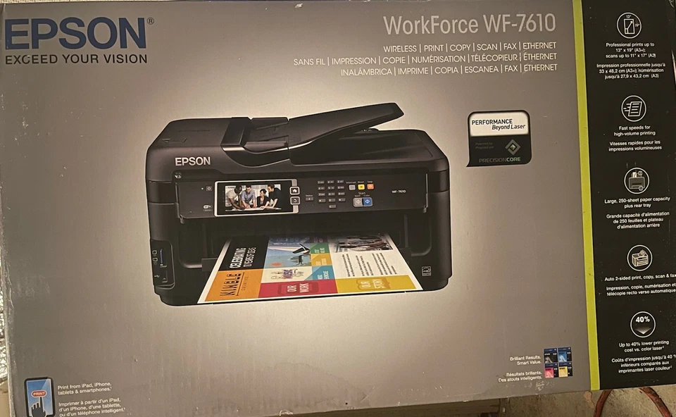 Epson WorkForce WF-7610 Wireless Color All-in-One Inkjet Printer - Image 1 of 1